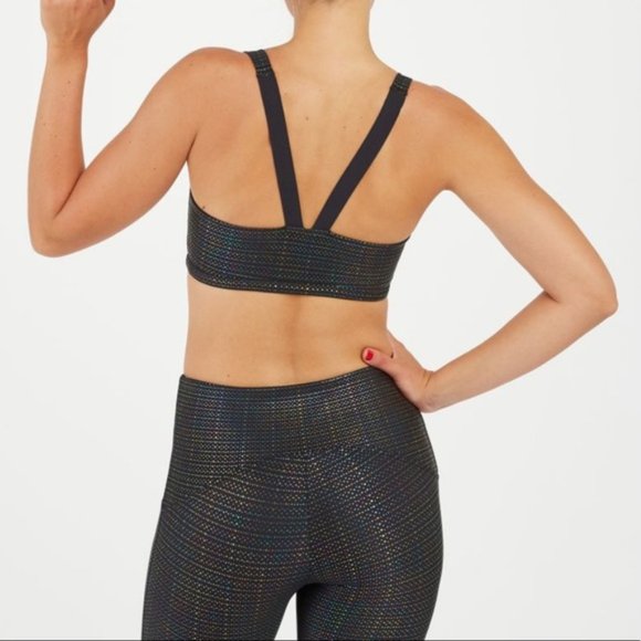 Spanx Low Impact Sports Bra in Color Metallic Mist - Picture 2 of 4